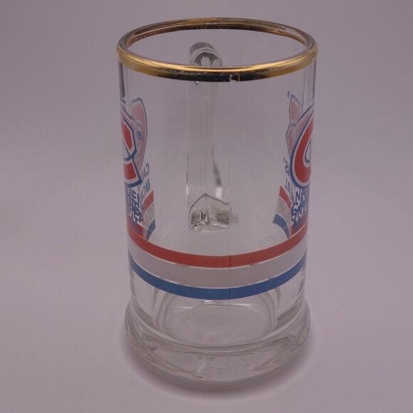 Canadiens Montreal Beer Glass with Handle and Gold Rim - Picture 2 of 12